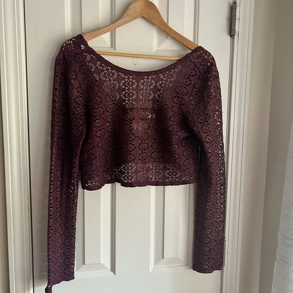 FP Beach Purple & Gold Crop Top